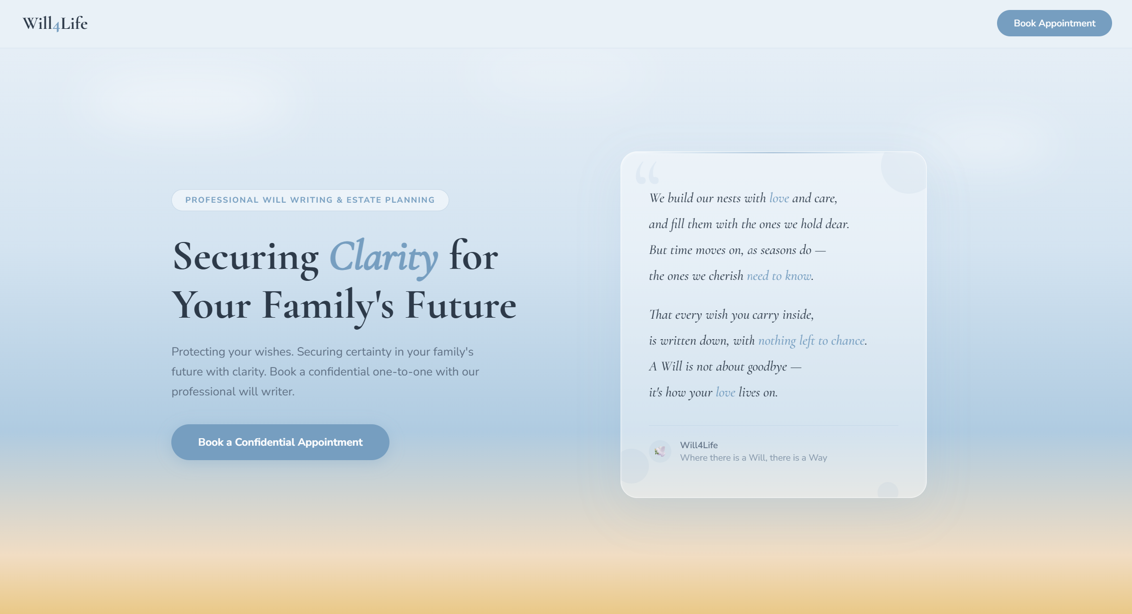 Screenshot of the will4life.co.uk homepage built by GitFoundry